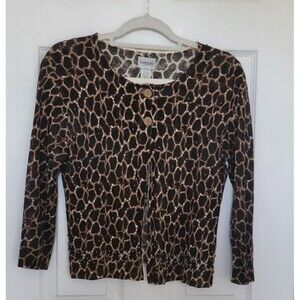 Chico's Animal Print Cardigan Size 4 (Chico's Size 0)